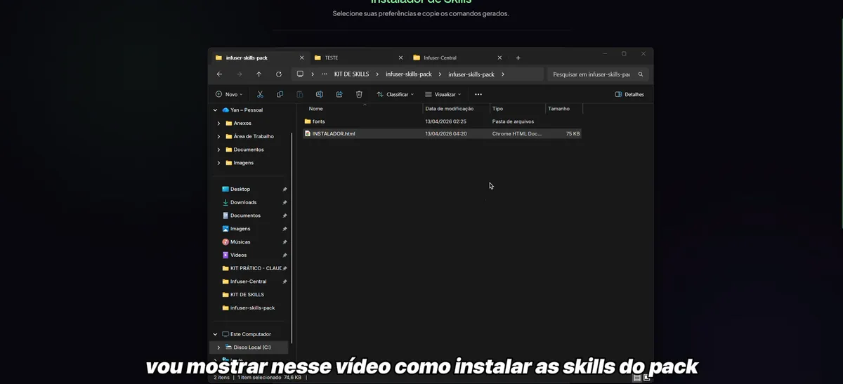 Thumbnail do vídeo tutorial de instalação no Windows